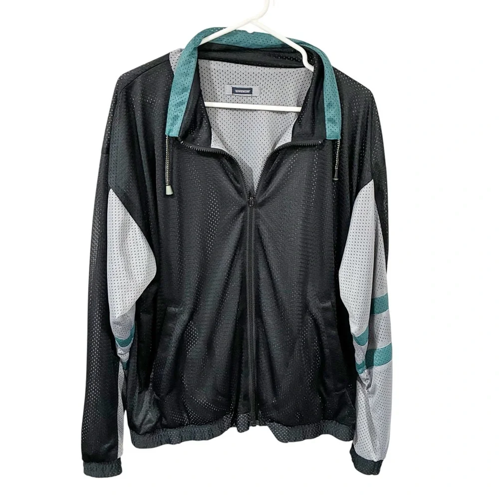 Vintage Givenchy Active Wear Windbreaker Reversible Jacket Full Zip Medium